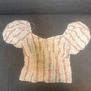 Sienna sky floral peasant top